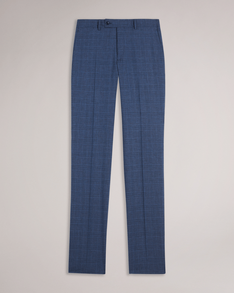 Men | Check Suit Trousers | Navy