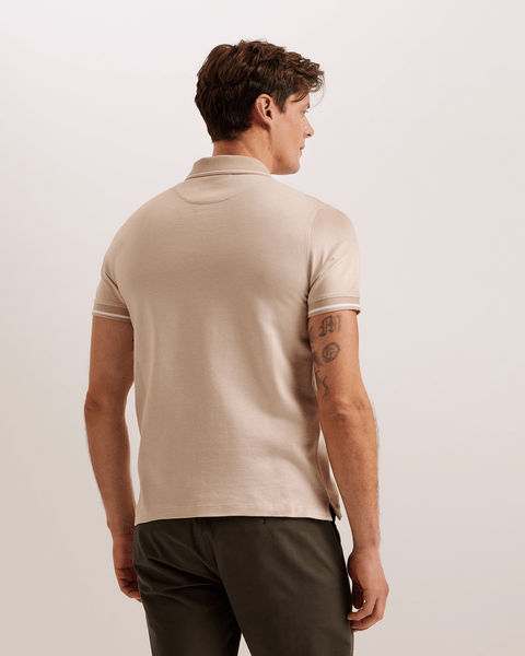 Men | Helta Short Sleeve Slim Fit Polo | White Pastel