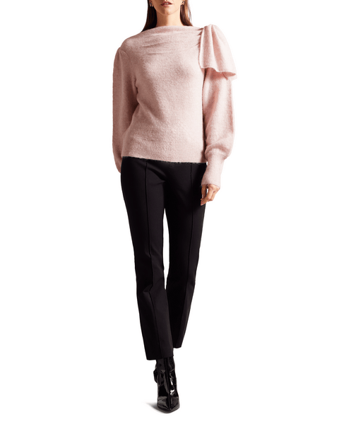 Women | Statement Bow Sweater | Light Pastel Pink