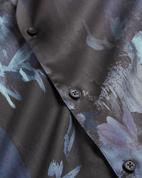 Men | Long Sleeve Abstract Painted Flora | Navy