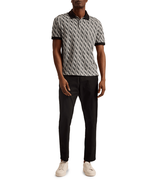 Men | Short Sleeve Regular Jacquard Polo | Brown Red