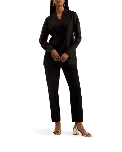Women | Organza Double Breasted O | Black