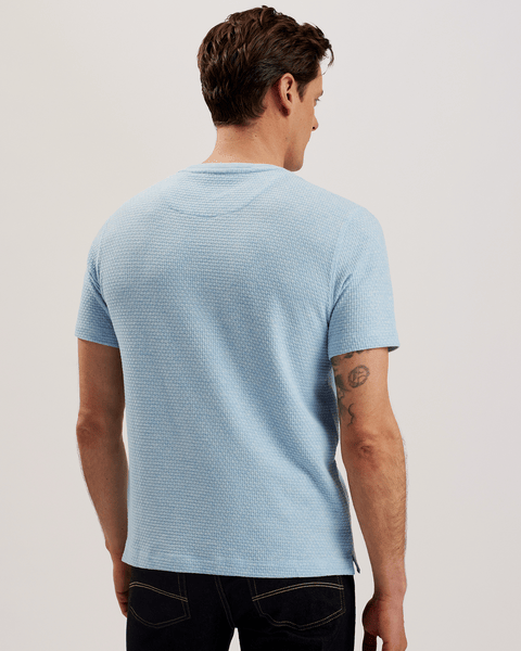 Men | Curlys Short Sleeve Reg Textured T Shirt | Light Blue