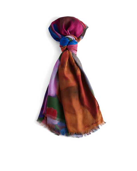 Women | Long Floral Scarf | Blue