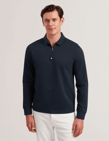 Men | Ingmar Long Sleeve Regular Fit Half Zip | Navy
