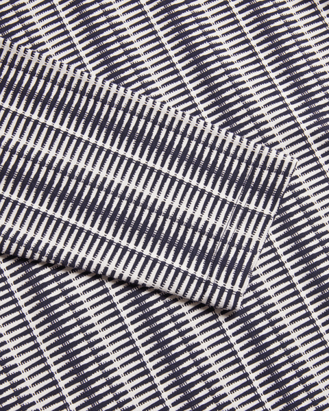 Men | Capuzzo Long Sleeve Textured Open Neck | Navy