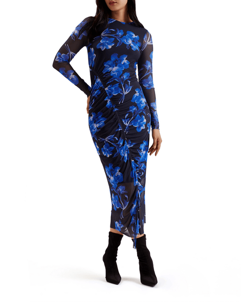 Women | Marliyy Floral Bodycon Midi Dr | Dark Blue