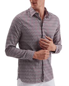 Men | Frestin Long Sleeve Retro Stripe Geo Sh | Red