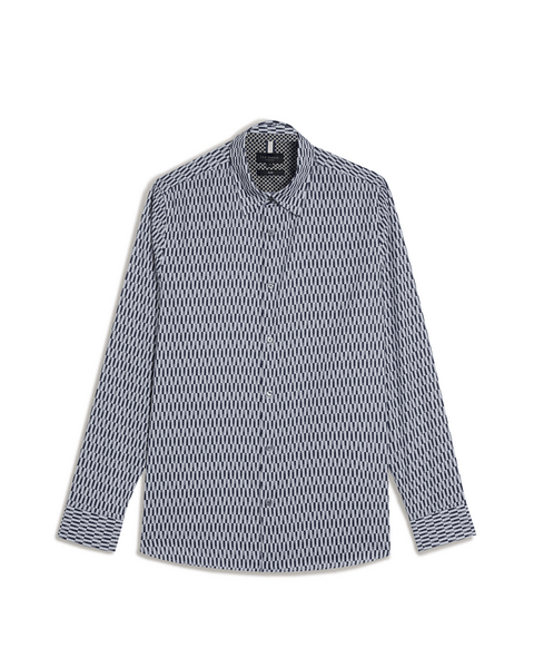 Men | Frestin Long Sleeve Retro Stripe Geo Sh | Navy