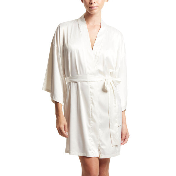 Luxe Satin Robe | Light Ivory