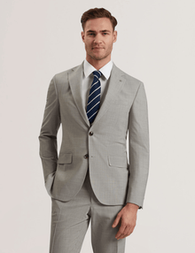 Men | Classic Wool Suit Jacket | Light Pastel Grey (V2)