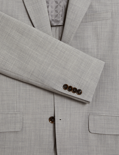 Men | Classic Wool Suit Jacket | Light Pastel Grey (V2)