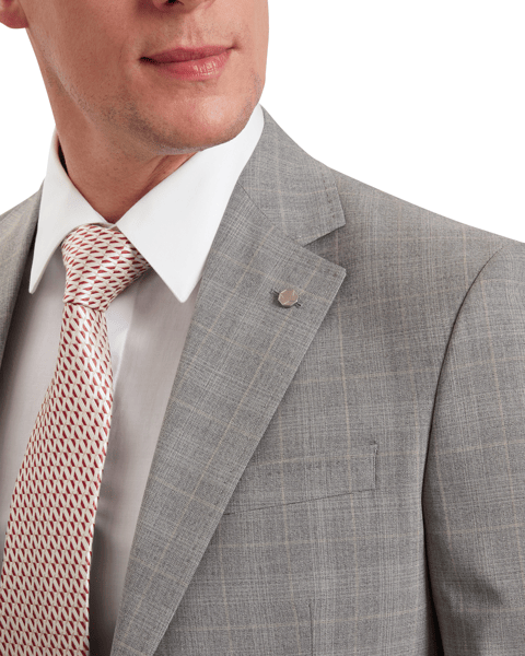 Men | Classic Wool Suit Jacket | Light Pastel Grey (V3)