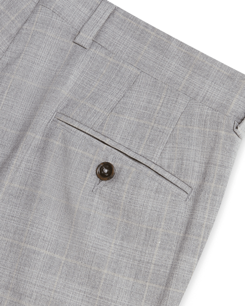 Men | Classic Wool Suit Trouser | Light Pastel Grey (V3)
