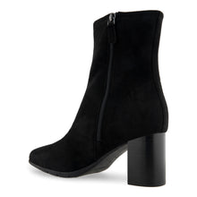 Miley Bootie Mid Block Heel | Black Stretch Gaberdine