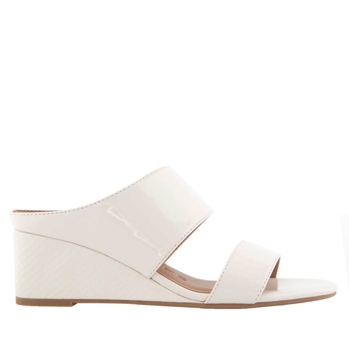 Wheeler Sandal Wedge | Eggnog Faux Patent