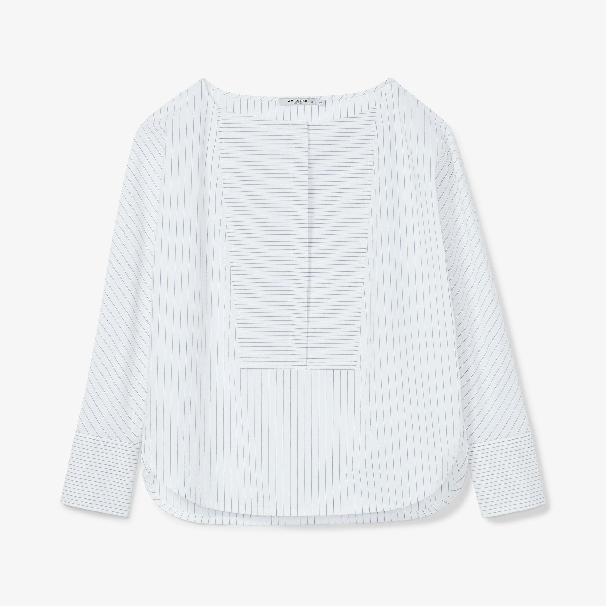 Packshot image of the Chiara Top in Blue / Ivory