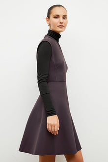Front image of a woman wearing the ruth dress in haze | Exclude